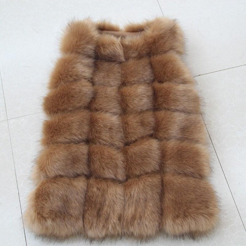 High quality Fur Vest coat Luxury Faux Fox Warm Women Coat Vests - VirtuousWares:Global