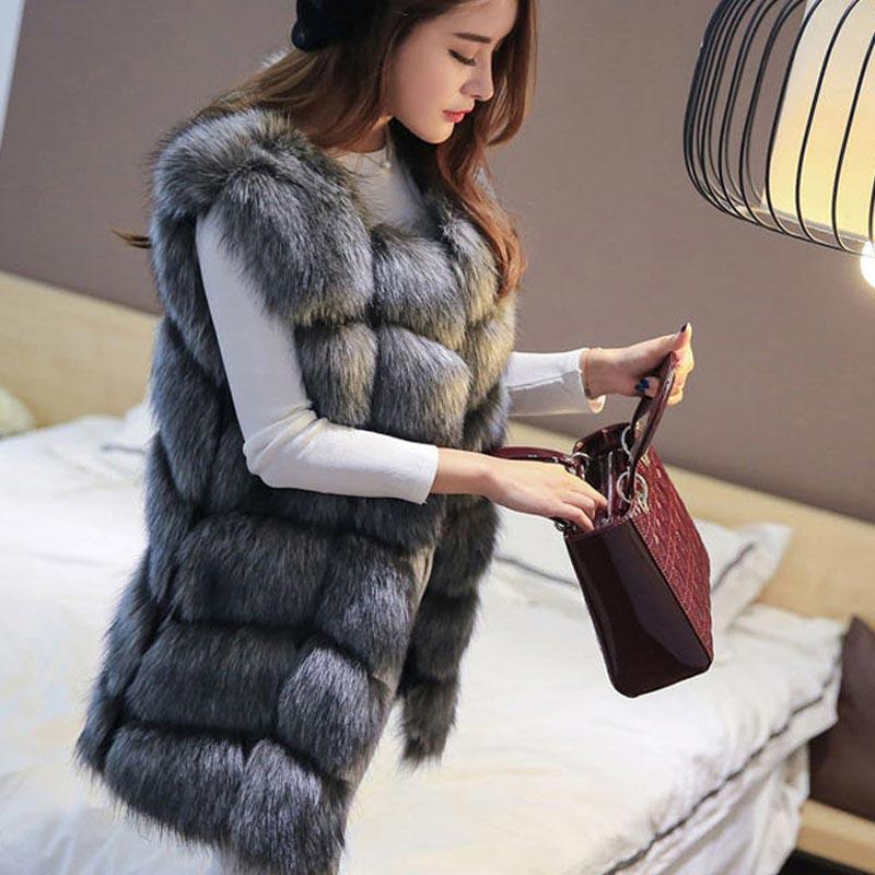 High quality Fur Vest coat Luxury Faux Fox Warm Women Coat Vests - VirtuousWares:Global