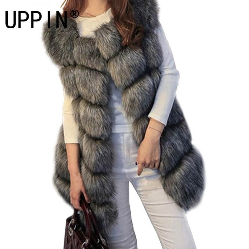 High quality Fur Vest coat Luxury Faux Fox Warm Women Coat Vests - VirtuousWares:Global