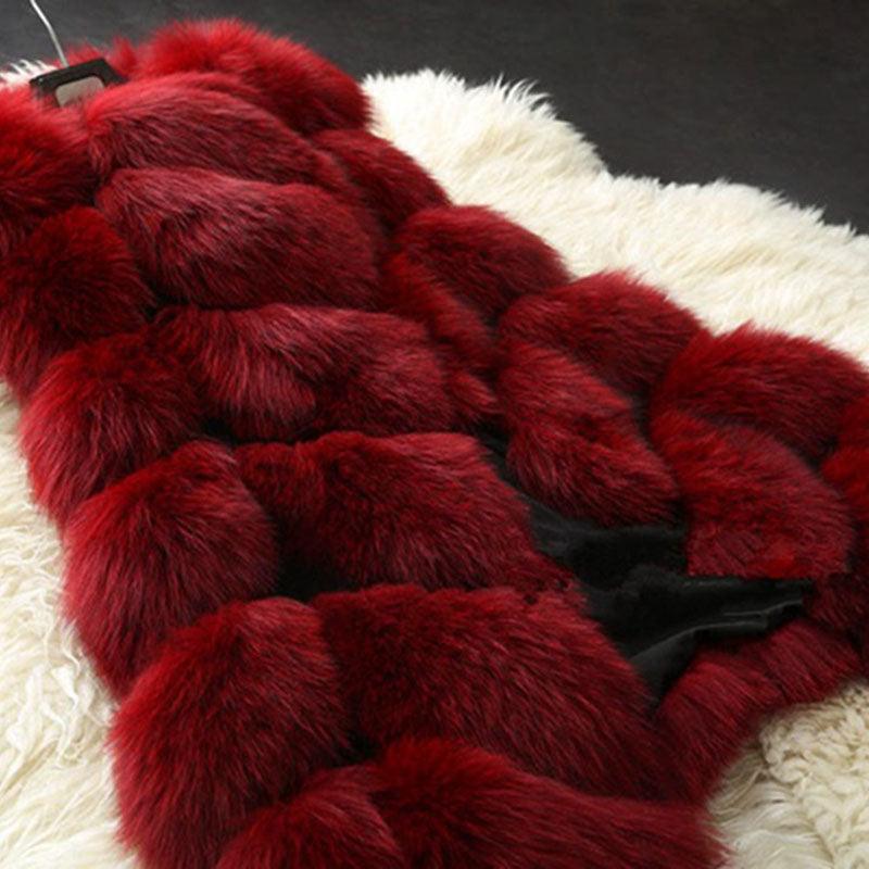 High quality Fur Vest coat Luxury Faux Fox Warm Women Coat Vests - VirtuousWares:Global