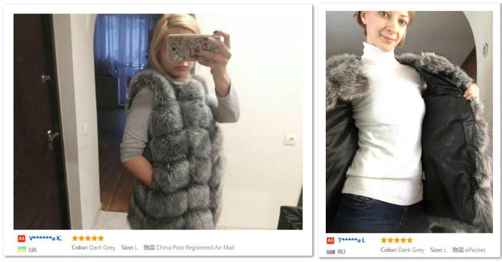 High quality Fur Vest coat Luxury Faux Fox Warm Women Coat Vests - VirtuousWares:Global