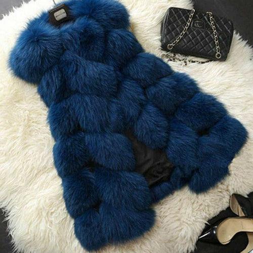 High quality Fur Vest coat Luxury Faux Fox Warm Women Coat Vests - VirtuousWares:Global