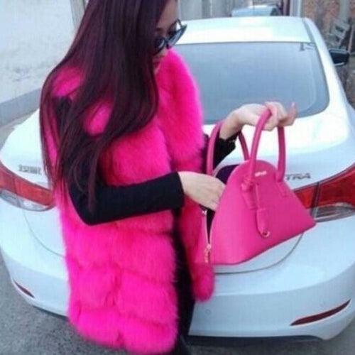 High quality Fur Vest coat Luxury Faux Fox Warm Women Coat Vests - VirtuousWares:Global