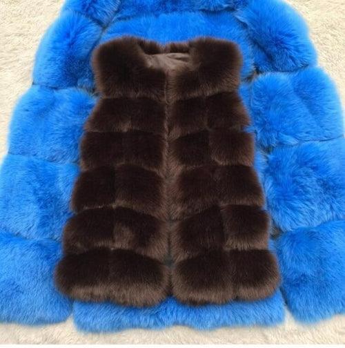 High quality Fur Vest coat Luxury Faux Fox Warm Women Coat Vests - VirtuousWares:Global