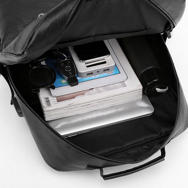 High Quality PU Leather Backpack Men Multifunctional Luxury Urban Bag - VirtuousWares:Global