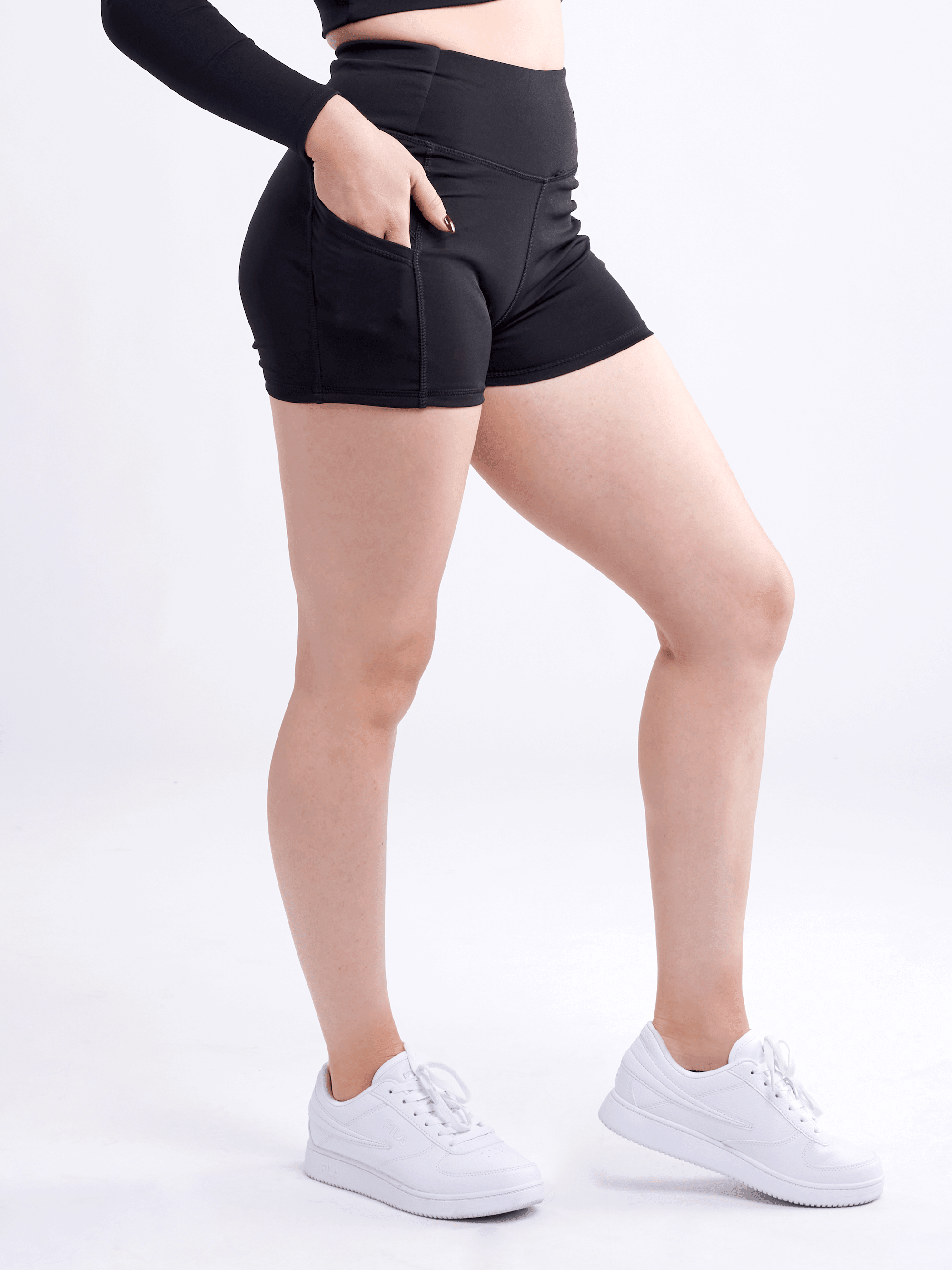 High-Waisted Athletic Shorts with Side Pockets - VirtuousWares:Global