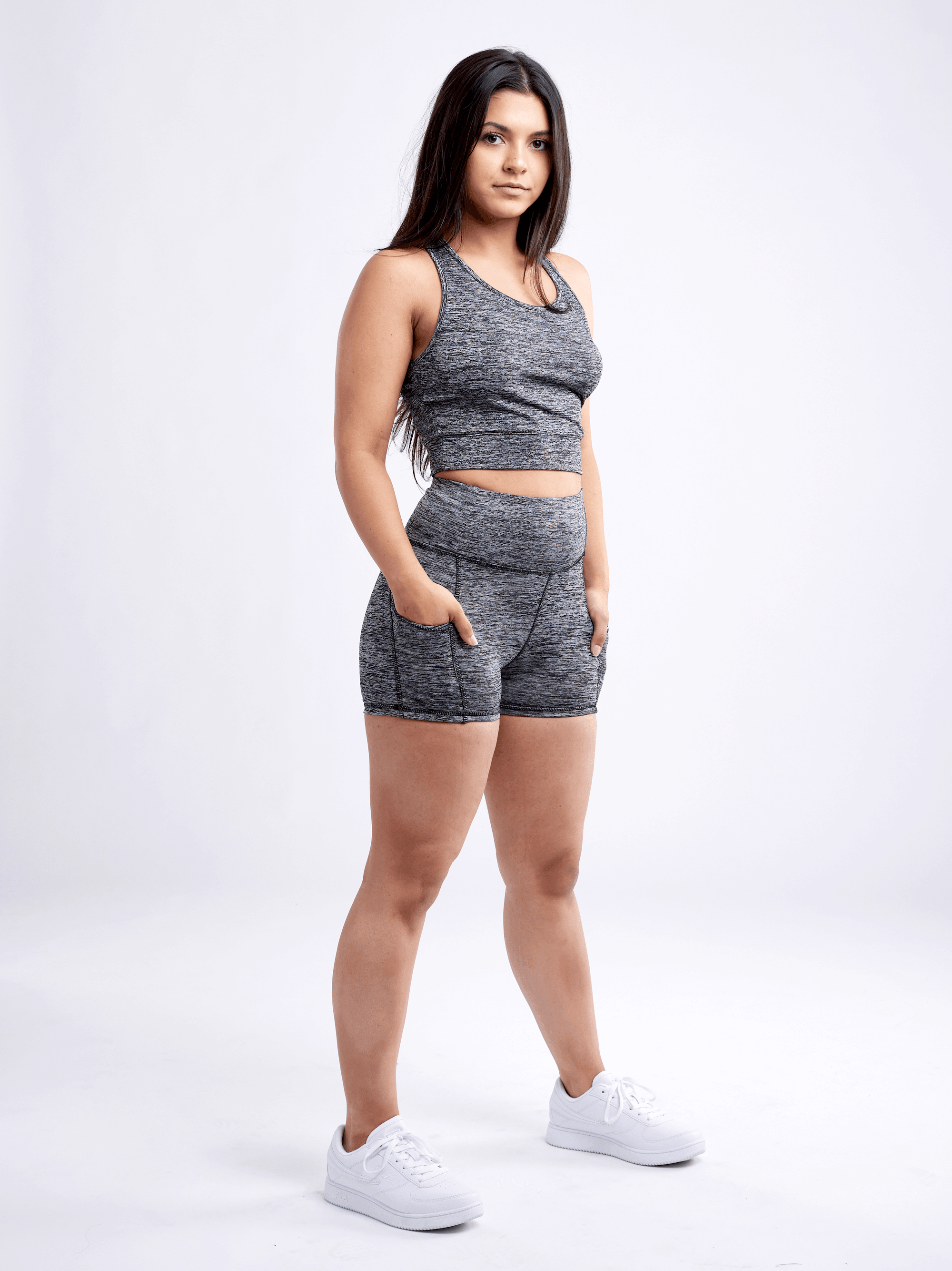 High-Waisted Athletic Shorts with Side Pockets - VirtuousWares:Global
