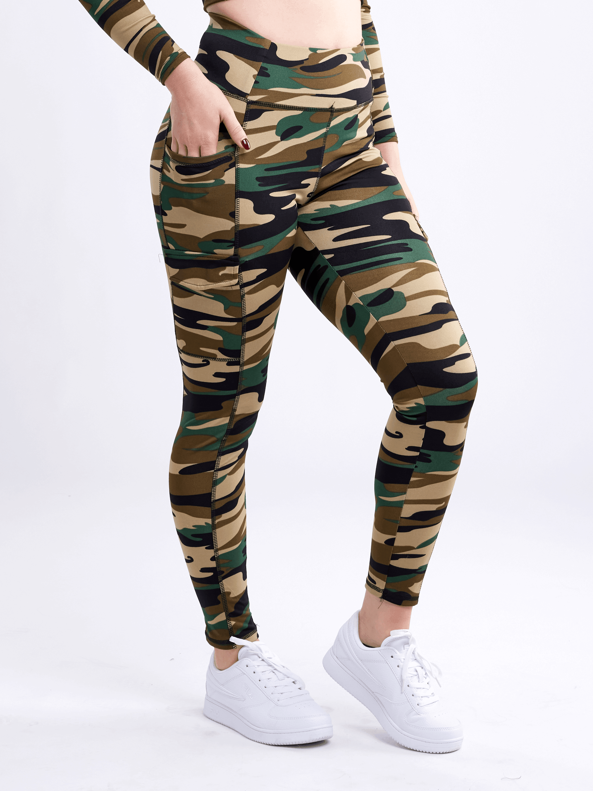 High-Waisted Leggings with Side Cargo Pockets - VirtuousWares:Global