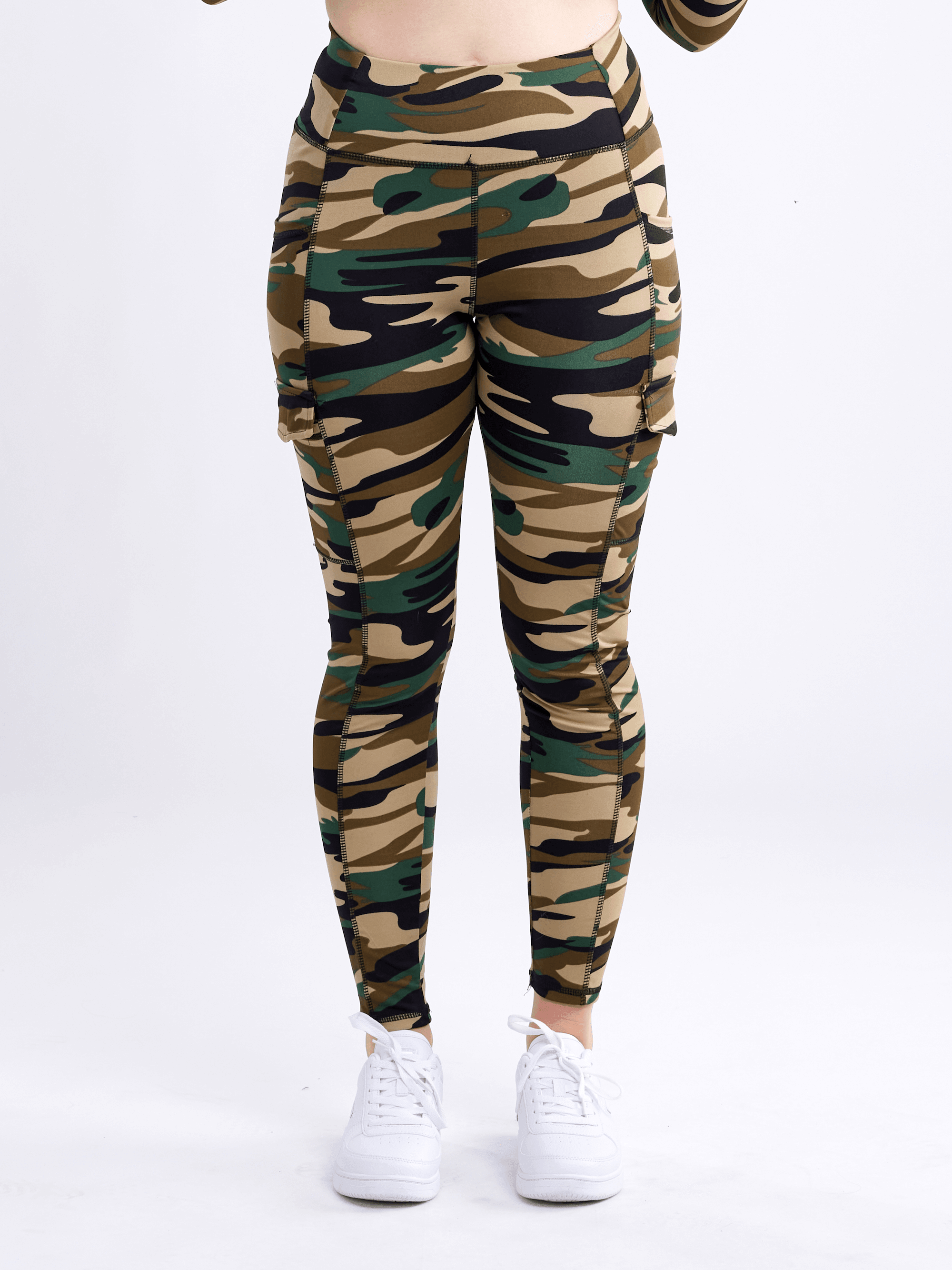 High-Waisted Leggings with Side Cargo Pockets - VirtuousWares:Global