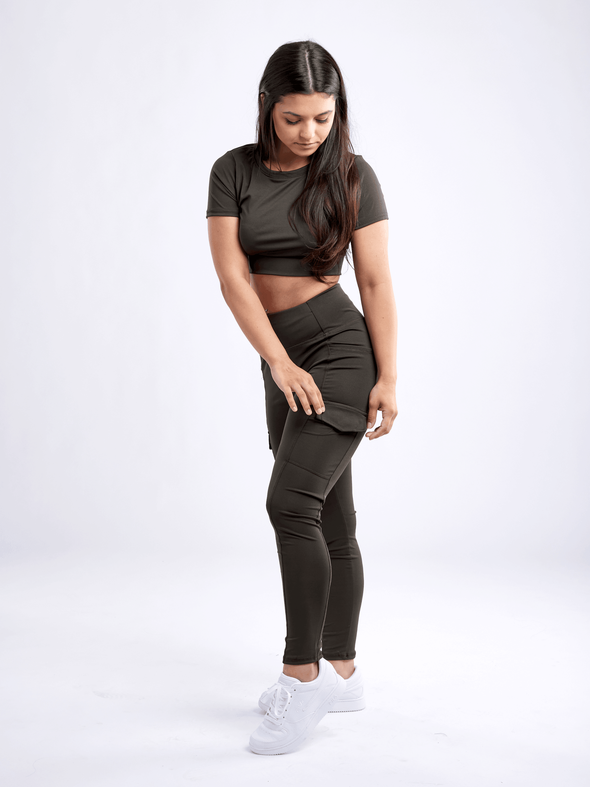 High-Waisted Leggings with Side Cargo Pockets - VirtuousWares:Global