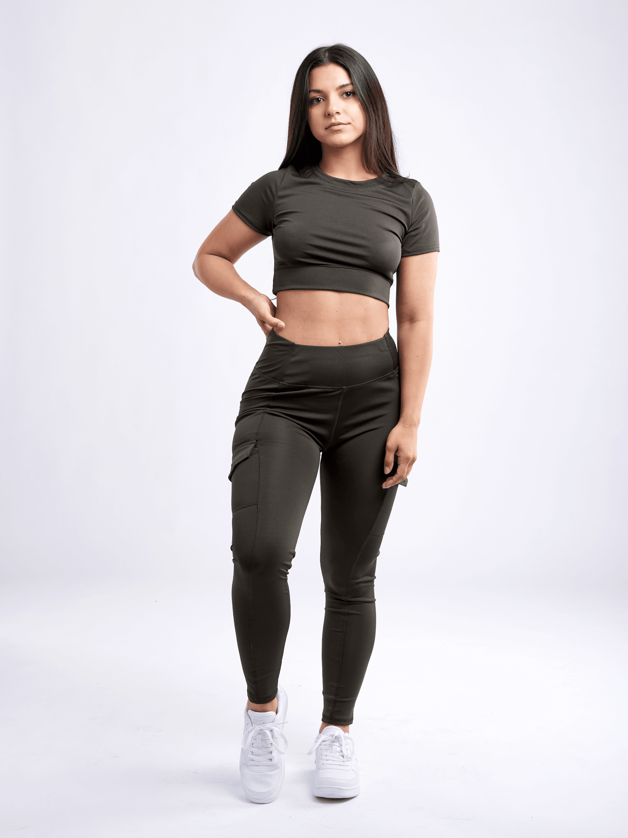 High-Waisted Leggings with Side Cargo Pockets - VirtuousWares:Global