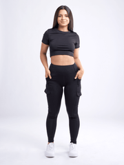 High-Waisted Leggings with Side Cargo Pockets - VirtuousWares:Global