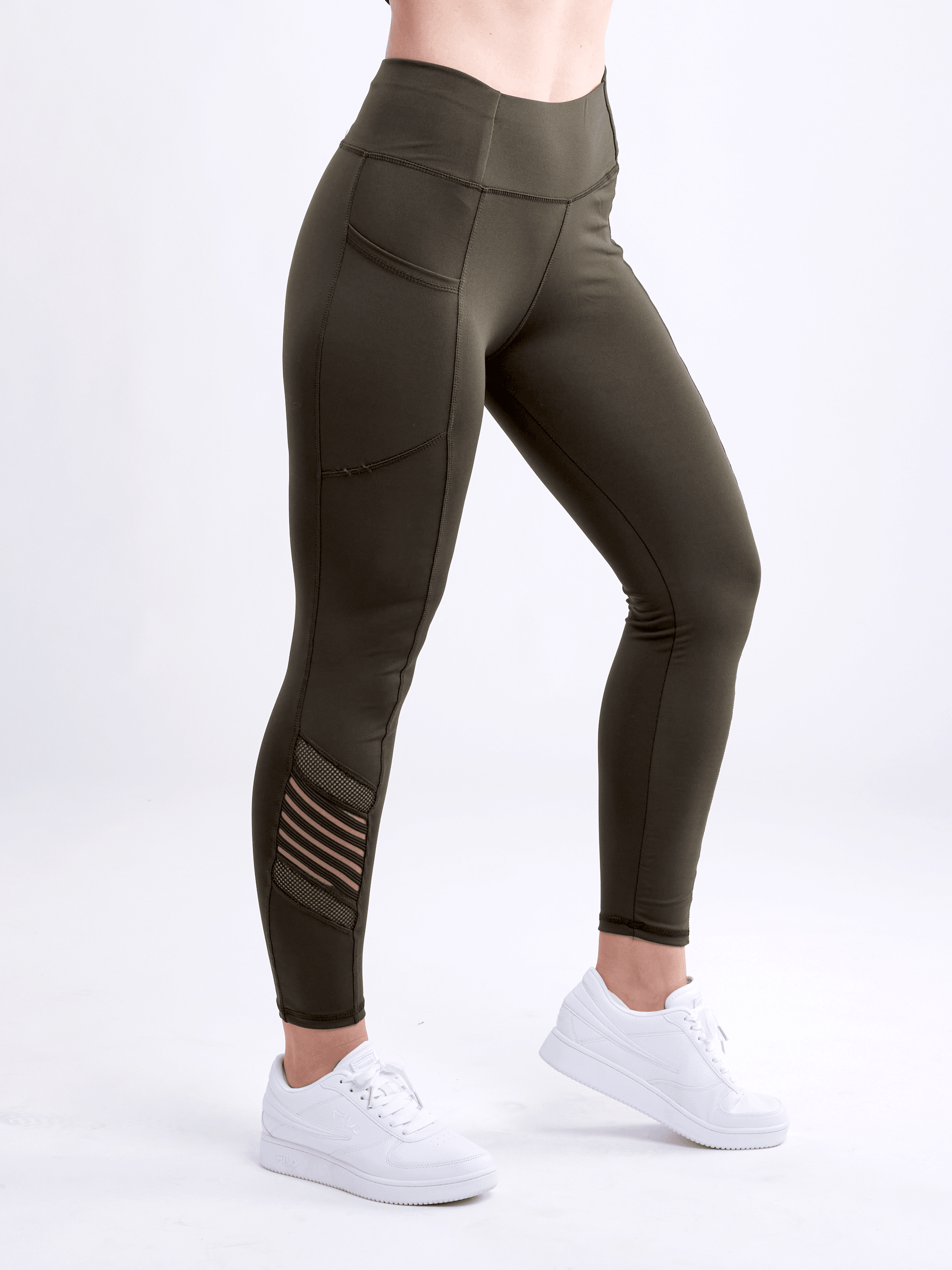 High-Waisted Pilates Leggings with Side Pockets & Mesh Panels - VirtuousWares:Global