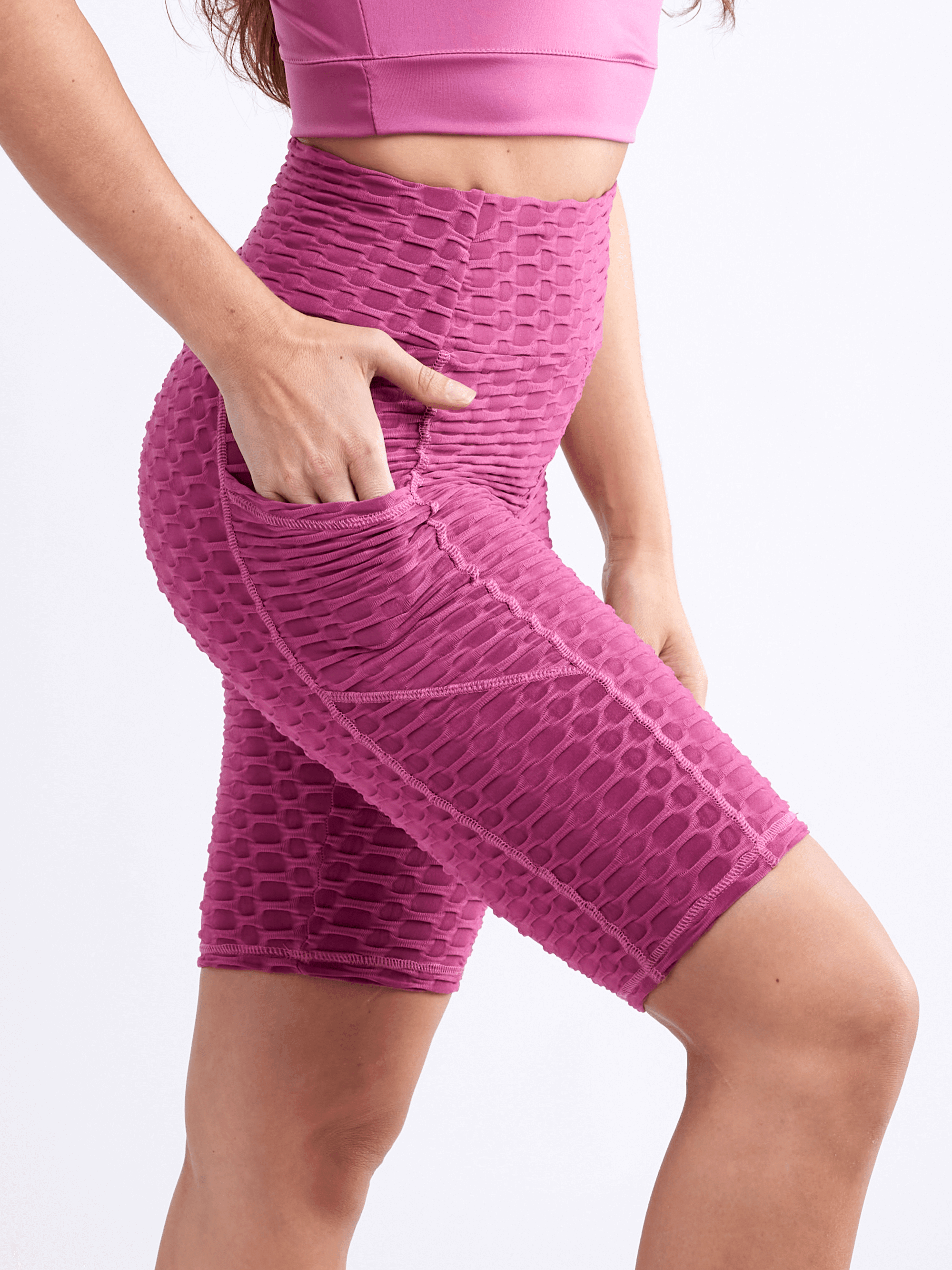 High-Waisted Scrunch Yoga Shorts with Hip Pockets - VirtuousWares:Global