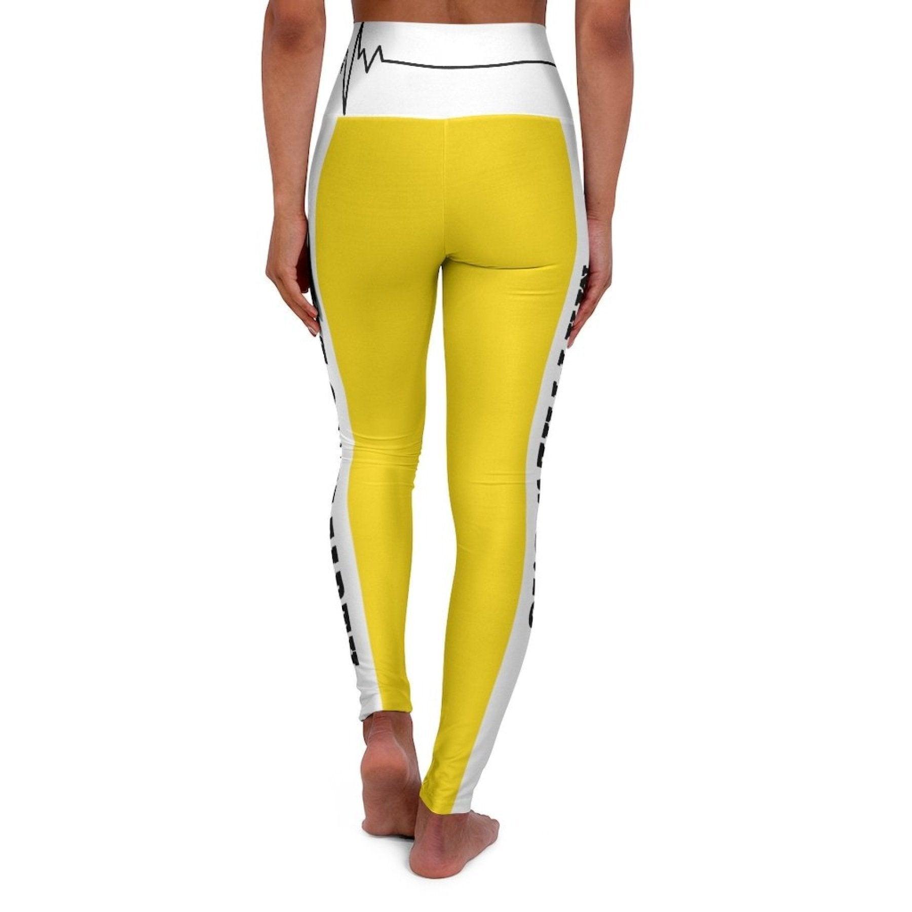 High Waisted Yoga Leggings, Gold Yellow Salt Of The Earth Matthew 5:13 - VirtuousWares:Global