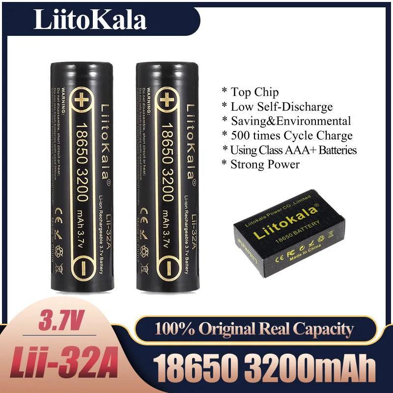 HK LiitoKala Lii-32A 3.7V 18650 3200mAh for MH1 10A Li-ion Battery - VirtuousWares:Global