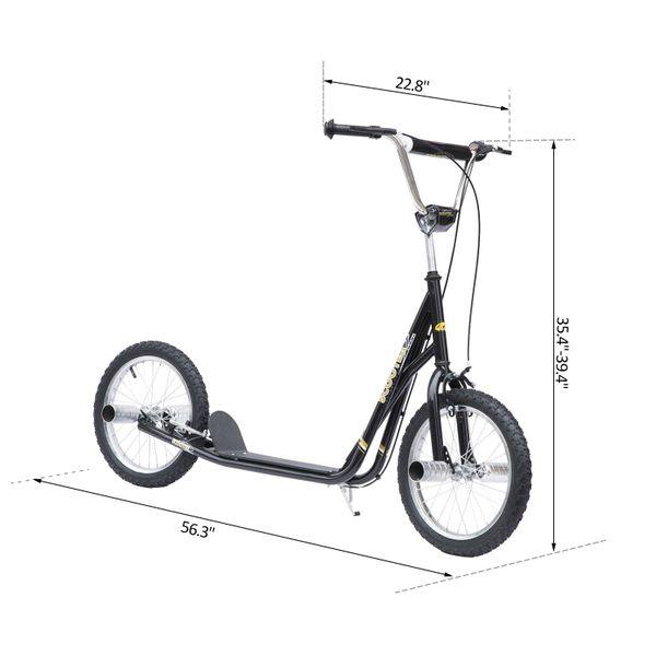Homcom Adult Teen Kick Scooter Ride-on Stunt Scooter Bike with 16" - VirtuousWares:Global
