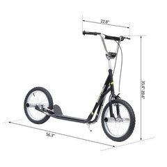 Homcom Adult Teen Kick Scooter Ride-on Stunt Scooter Bike with 16" - VirtuousWares:Global