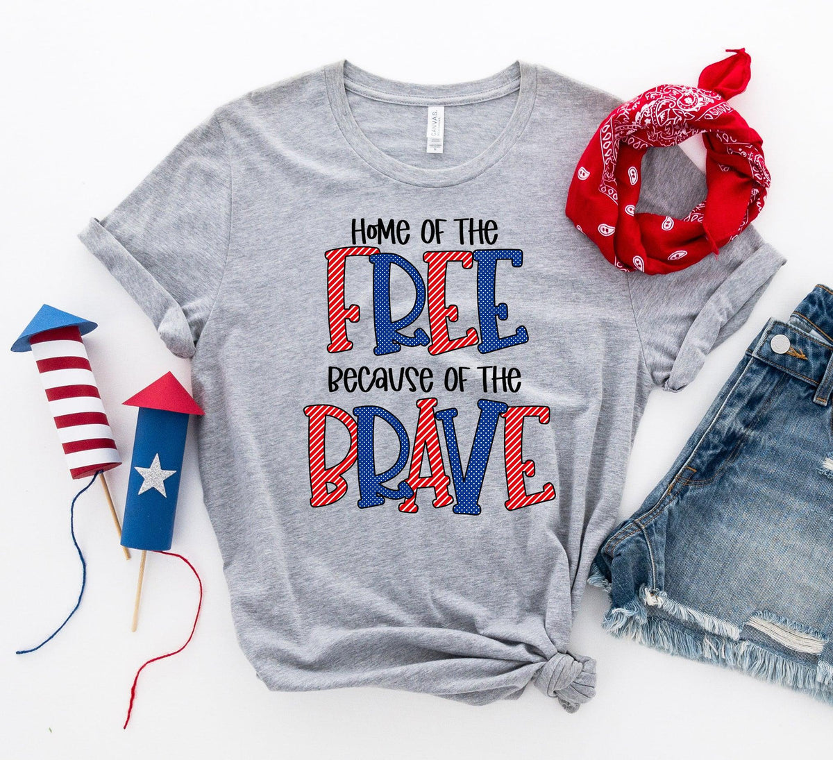 Home of the free because of the brave T-shirt - VirtuousWares:Global