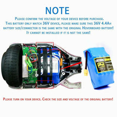 Hover Board Battery 36v 10s2p 4400mAh Lithium Battery Pack for - VirtuousWares:Global