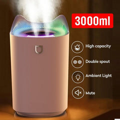 Humidifier Home 3L Air Ultrasonic Essential Oil Aroma Diffuser Double - VirtuousWares:Global