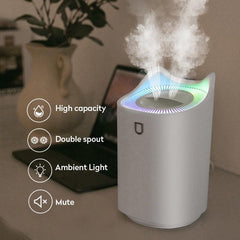 Humidifier Home 3L Air Ultrasonic Essential Oil Aroma Diffuser Double - VirtuousWares:Global