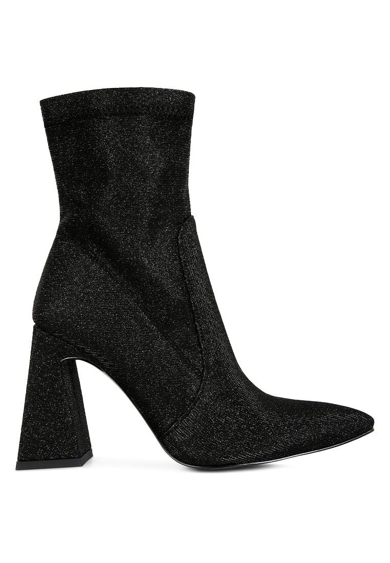 hustlers shimmer block heeled ankle boots - VirtuousWares:Global