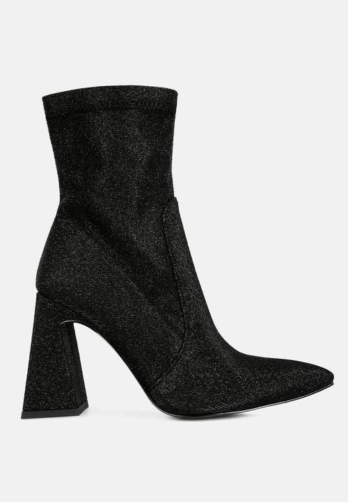 hustlers shimmer block heeled ankle boots - VirtuousWares:Global