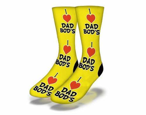 I LOVE DAD BODS Funny Dad Bod Socks (Yellow) - VirtuousWares:Global