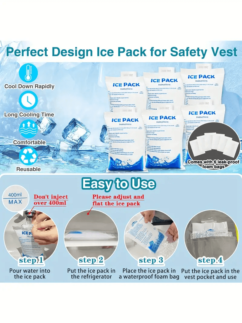 Ice Cooling Safety Vest with 20Pcs Ice Packs - VirtuousWares:Global