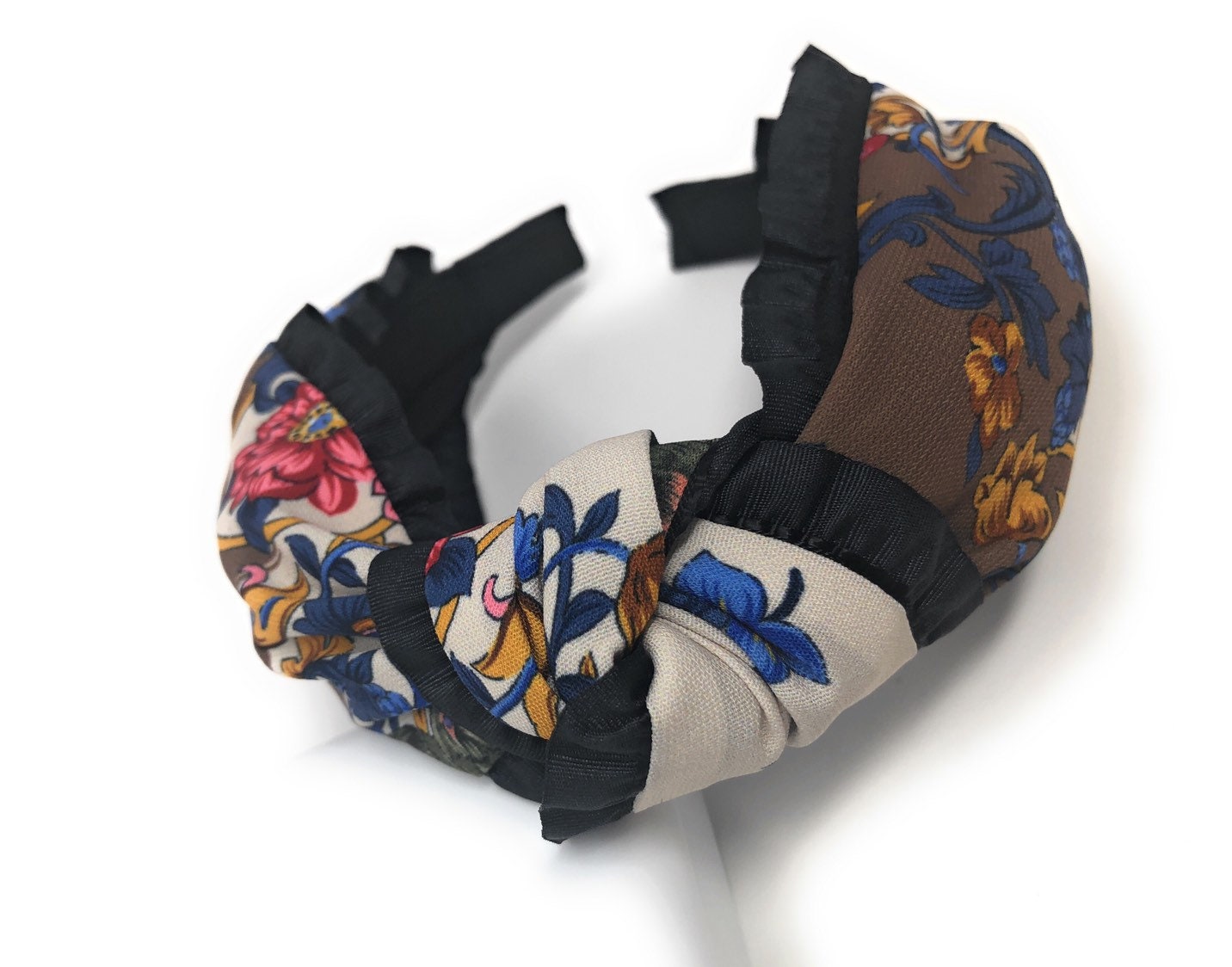 Wide Headband for Girls, Bohemian Turban Headbands, Printed Floral Ruf