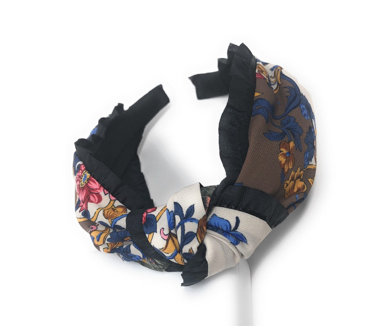 Wide Headband for Girls, Bohemian Turban Headbands, Printed Floral Ruf