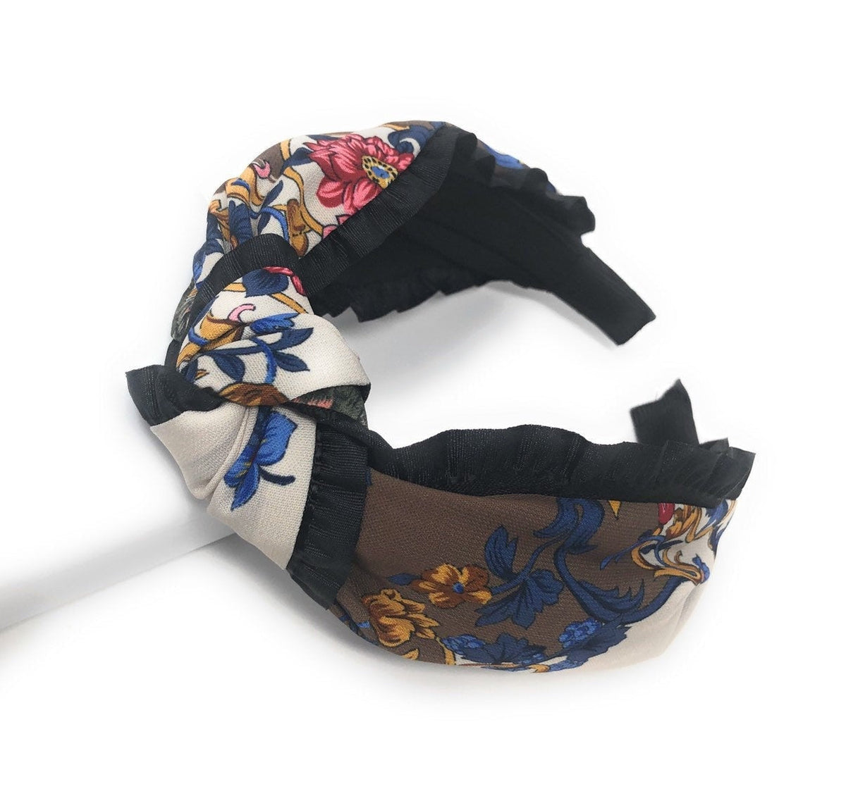 Wide Headband for Girls, Bohemian Turban Headbands, Printed Floral Ruf