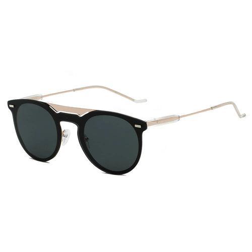INDIO | Retro Mirrored Brow-Bar Design Circle Round Fashion Sunglasses - VirtuousWares:Global