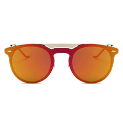INDIO | Retro Mirrored Brow-Bar Design Circle Round Fashion Sunglasses - VirtuousWares:Global