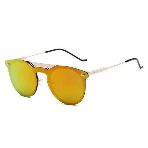 INDIO | Retro Mirrored Brow-Bar Design Circle Round Fashion Sunglasses - VirtuousWares:Global