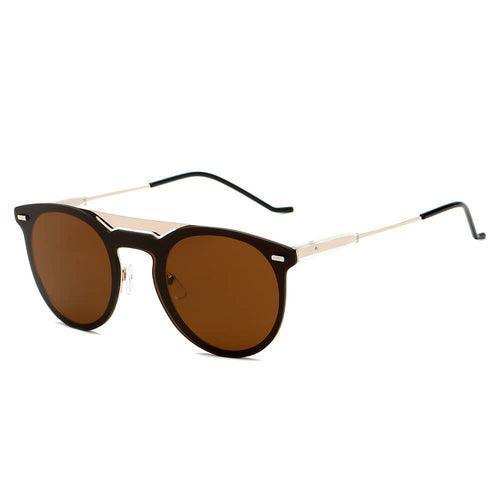 INDIO | Retro Mirrored Brow-Bar Design Circle Round Fashion Sunglasses - VirtuousWares:Global