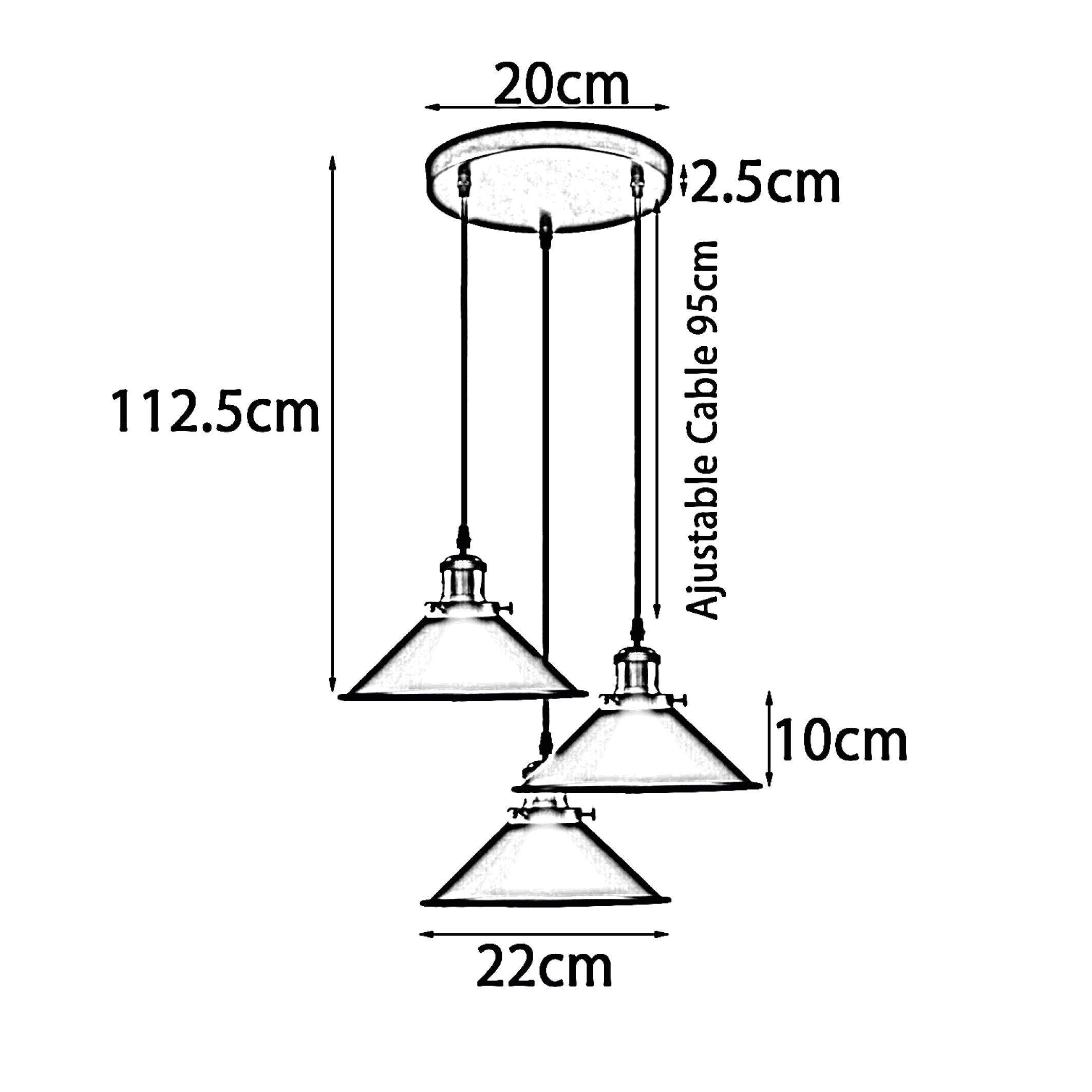Industrial Vintage Metal Pendant Light Shade Chandelier Retro Ceiling - VirtuousWares:Global