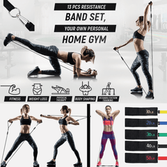 Intey 13-Pcs Resistance Band Home Workout Set - VirtuousWares:Global