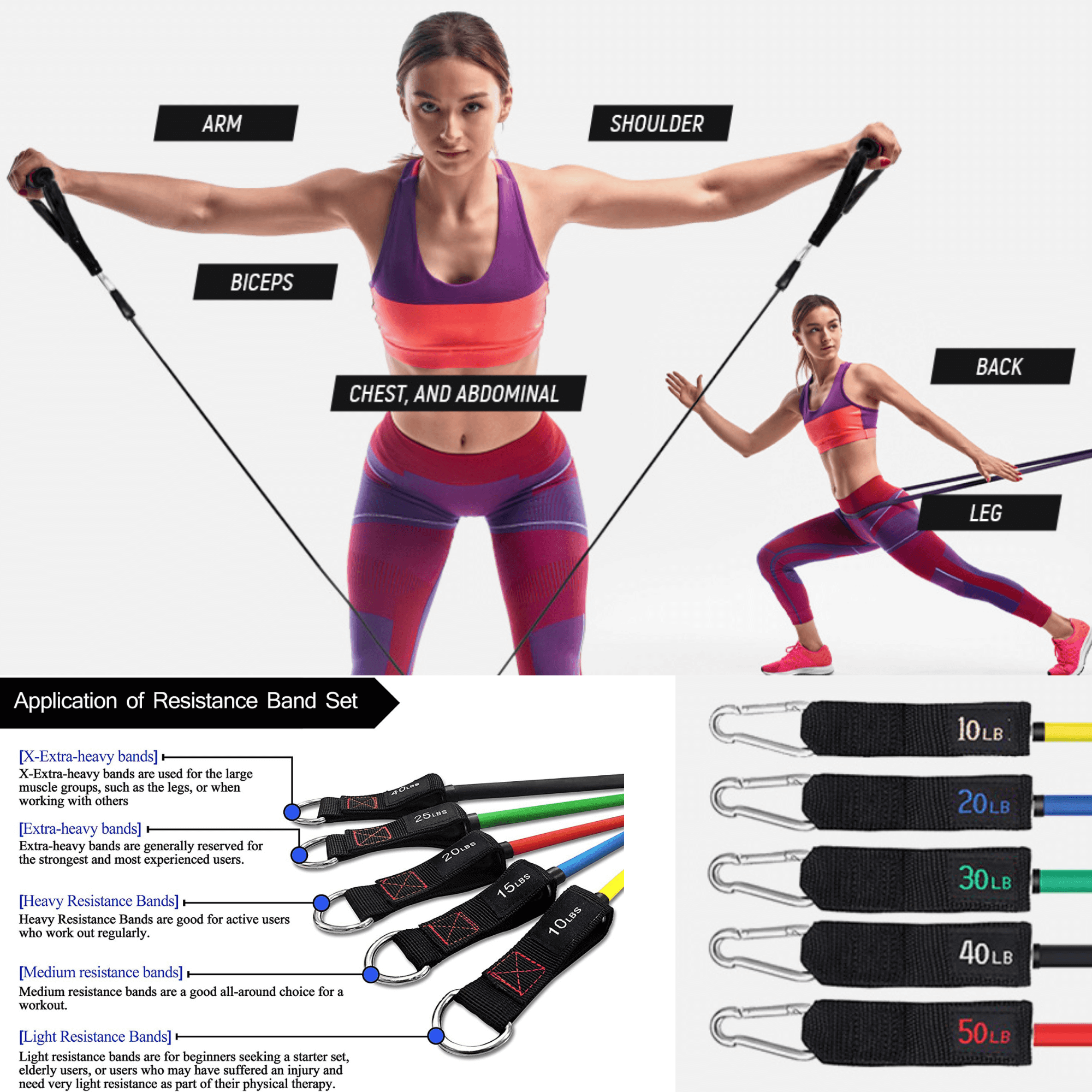 Intey 13-Pcs Resistance Band Home Workout Set - VirtuousWares:Global