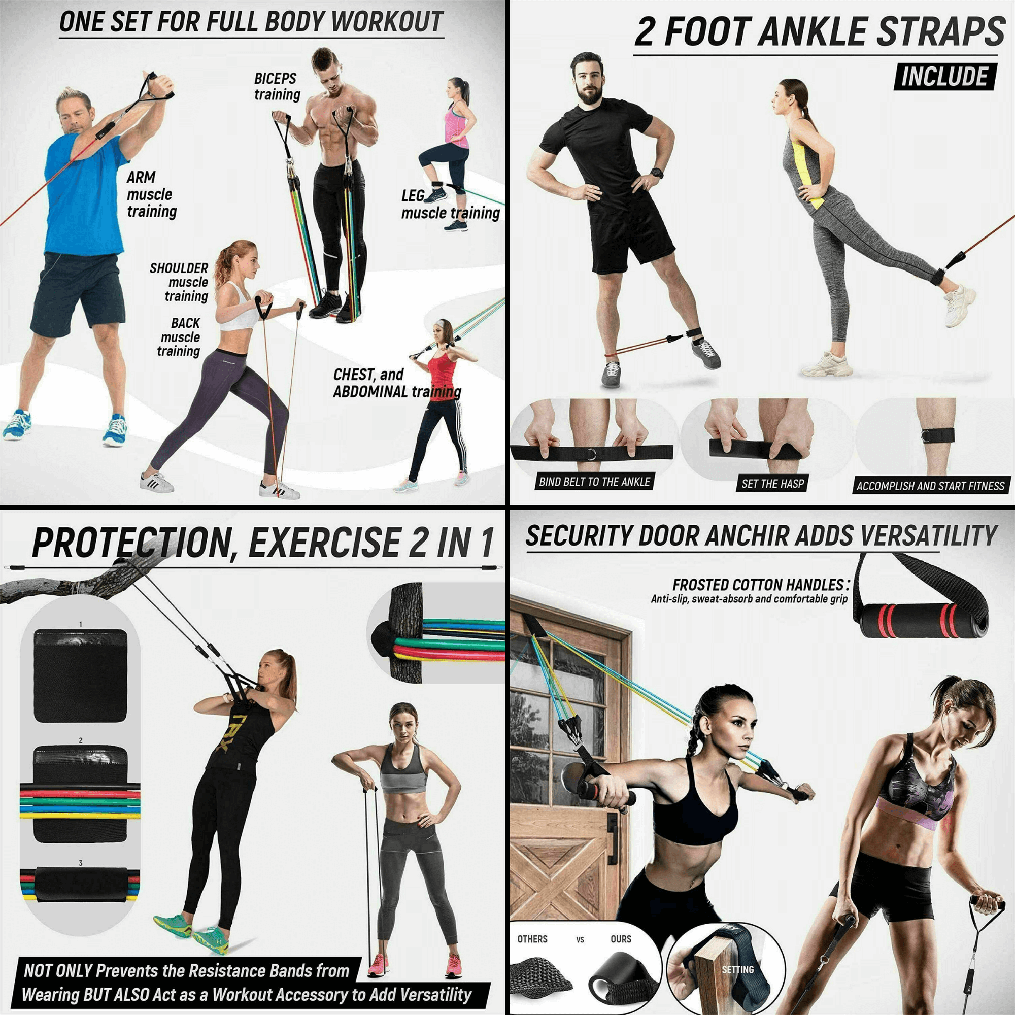 Intey 13-Pcs Resistance Band Home Workout Set - VirtuousWares:Global