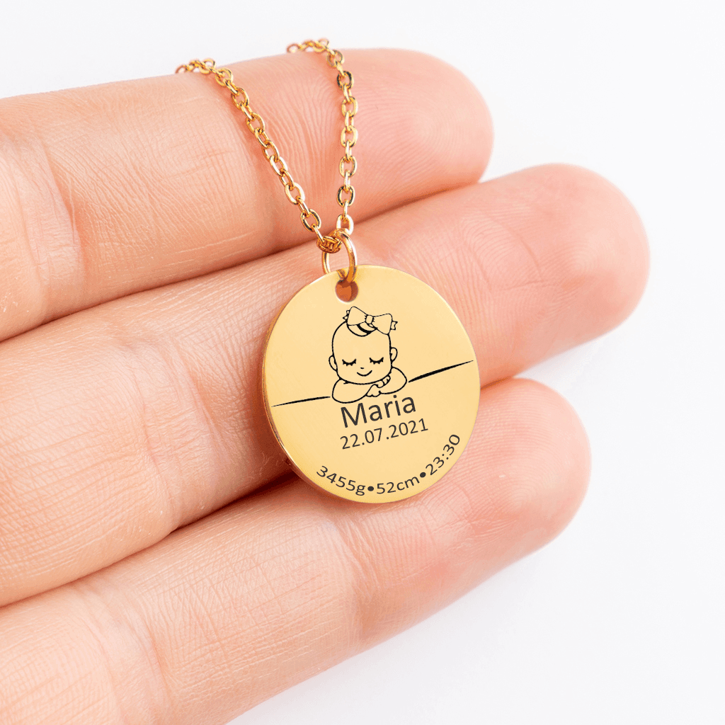 Jacki Easlick Baby Birth Details Necklace - VirtuousWares:Global