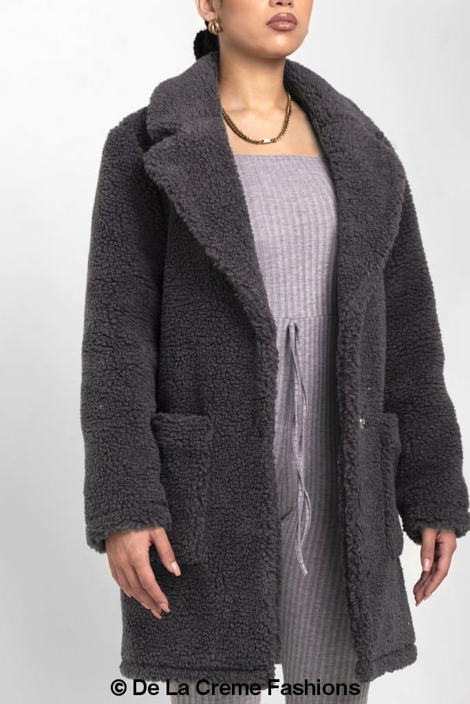 Jacqueline Oversized Teddy Coat - VirtuousWares:Global