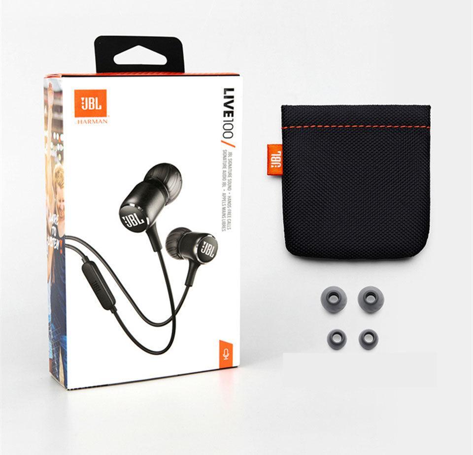 JBL LIVE100 3.5mm Wired Earphones Stereo Sound Line Control - VirtuousWares:Global