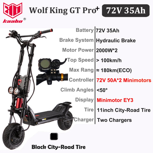 Kaabo Wolf King GT Pro+ 72V 35Ah Battery 2000W*2 Dual Motor Install - VirtuousWares:Global