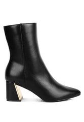 kaira metallic accent heel high ankle boots - VirtuousWares:Global