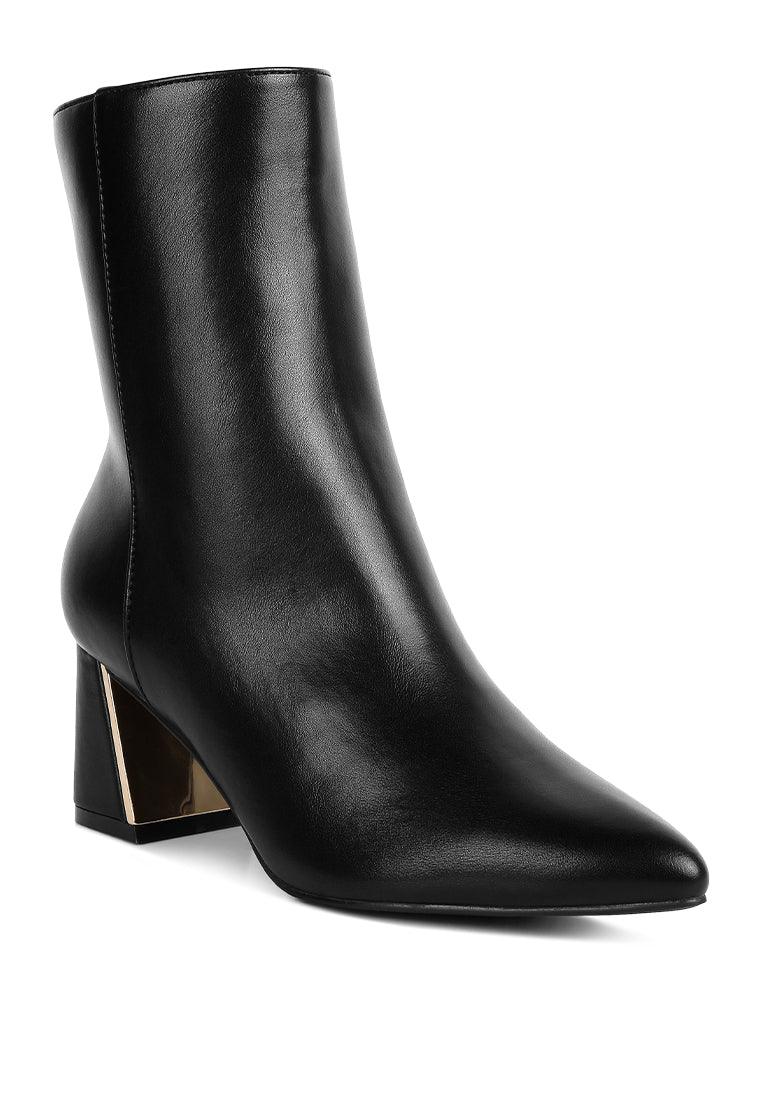 kaira metallic accent heel high ankle boots - VirtuousWares:Global