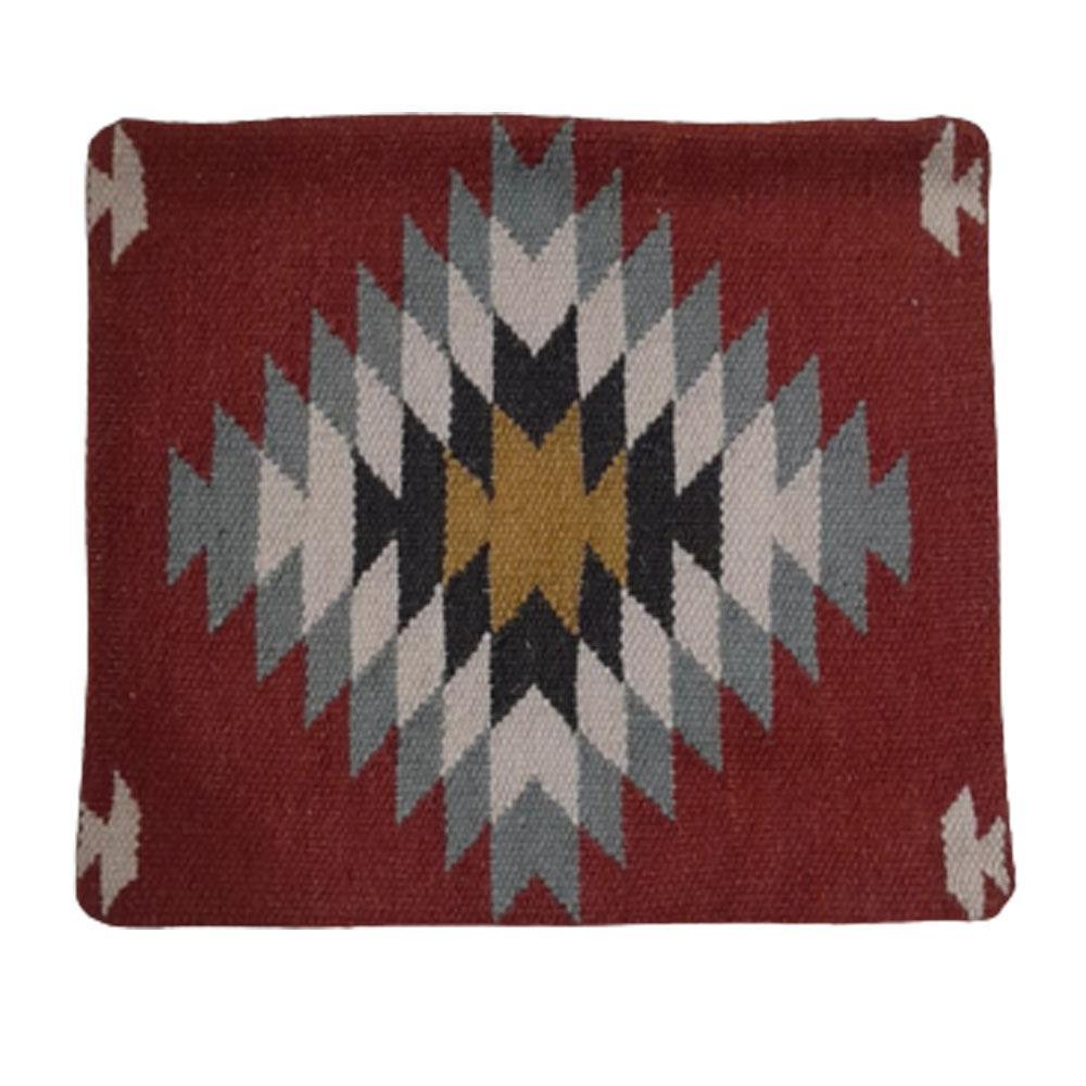 Kilim Handwoven Wine Berry Cushion Cover - VirtuousWares:Global