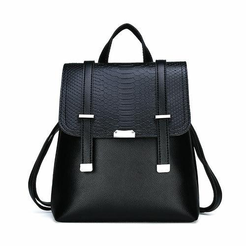 Korean Style Solid Color Fashion PU Embossed Backpack - VirtuousWares:Global