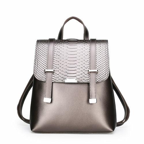 Korean Style Solid Color Fashion PU Embossed Backpack - VirtuousWares:Global